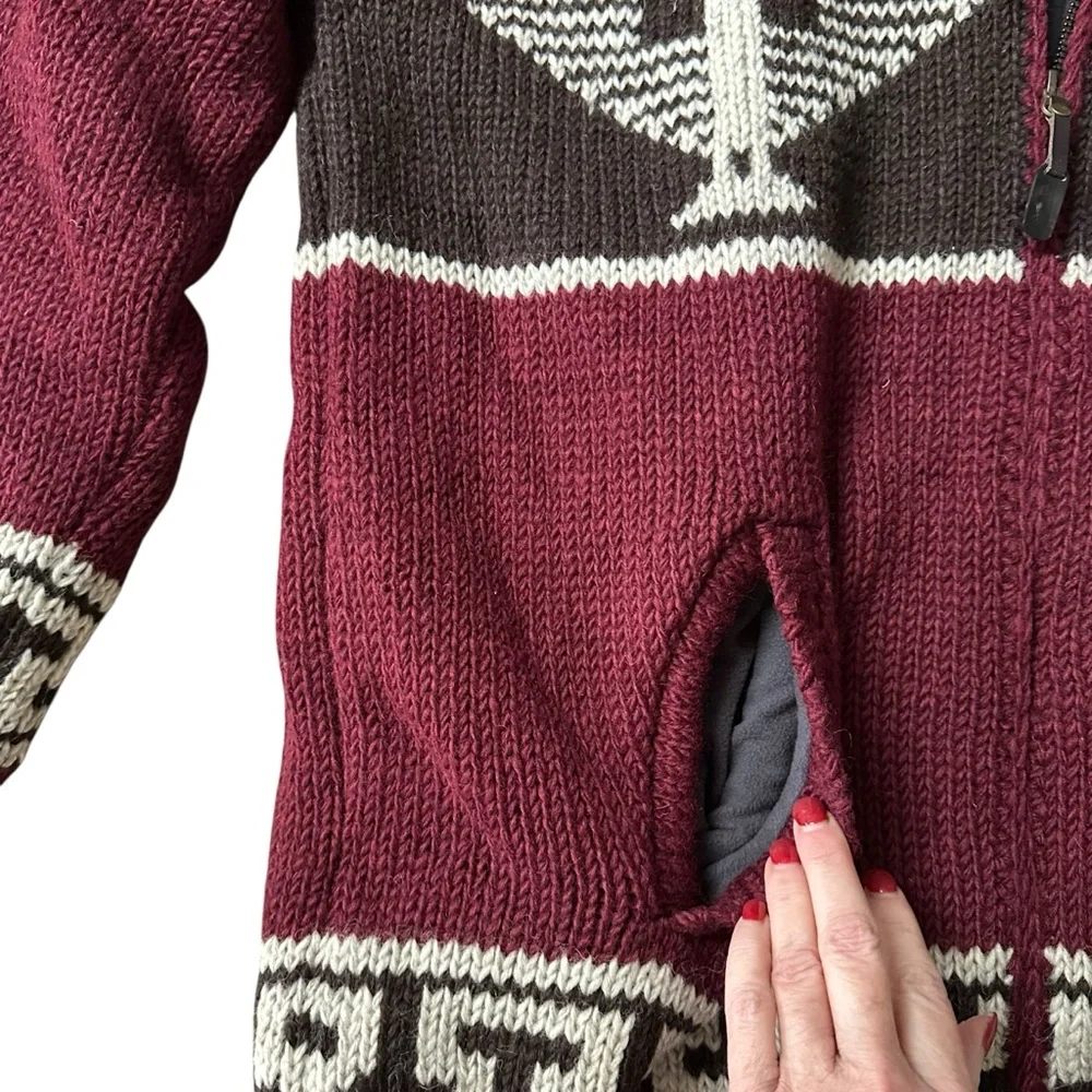 NWT Lost Horizons Men’s Phoenix Sweater Cardigan Hand Knit Wool Size L/XL
